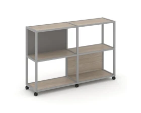 Стеллаж 3 уровня 2 секции VR.LT-STK-312.06 1170x400x1046 Шелф Мобайл / Shelf Mobile images