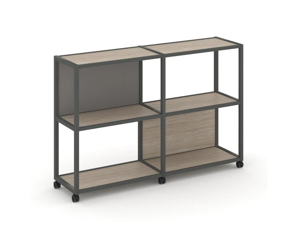 Стеллаж 3 уровня 2 секции VR.LT-STK-312.06 1170x400x1046 Шелф Мобайл / Shelf Mobile