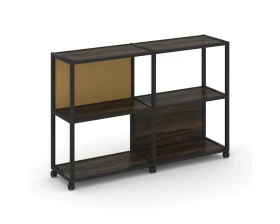 Стеллаж 3 уровня 2 секции VR.LT-STK-312.08 1570x400x1046 Шелф Мобайл / Shelf Mobile images