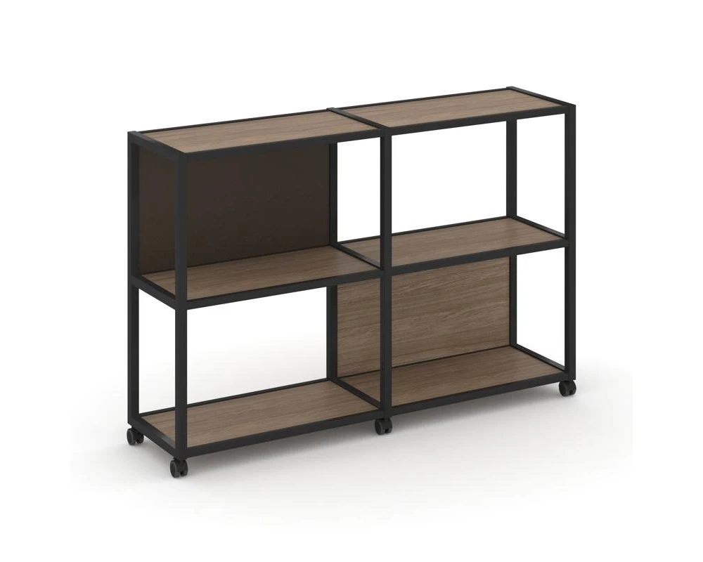 Стеллаж 3 уровня 2 секции VR.LT-STK-312.08 1570x400x1046 Шелф Мобайл / Shelf Mobile