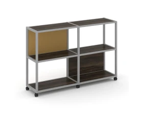 Стеллаж 3 уровня 2 секции VR.LT-STK-312.08 1570x400x1046 Шелф Мобайл / Shelf Mobile images