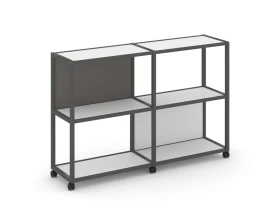 Стеллаж 3 уровня 2 секции VR.LT-STK-312.08 1570x400x1046 Шелф Мобайл / Shelf Mobile images