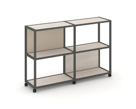Стеллаж 3 уровня 2 секции VR.LT-STK-312.08 1570x400x1046 Шелф Мобайл / Shelf Mobile images