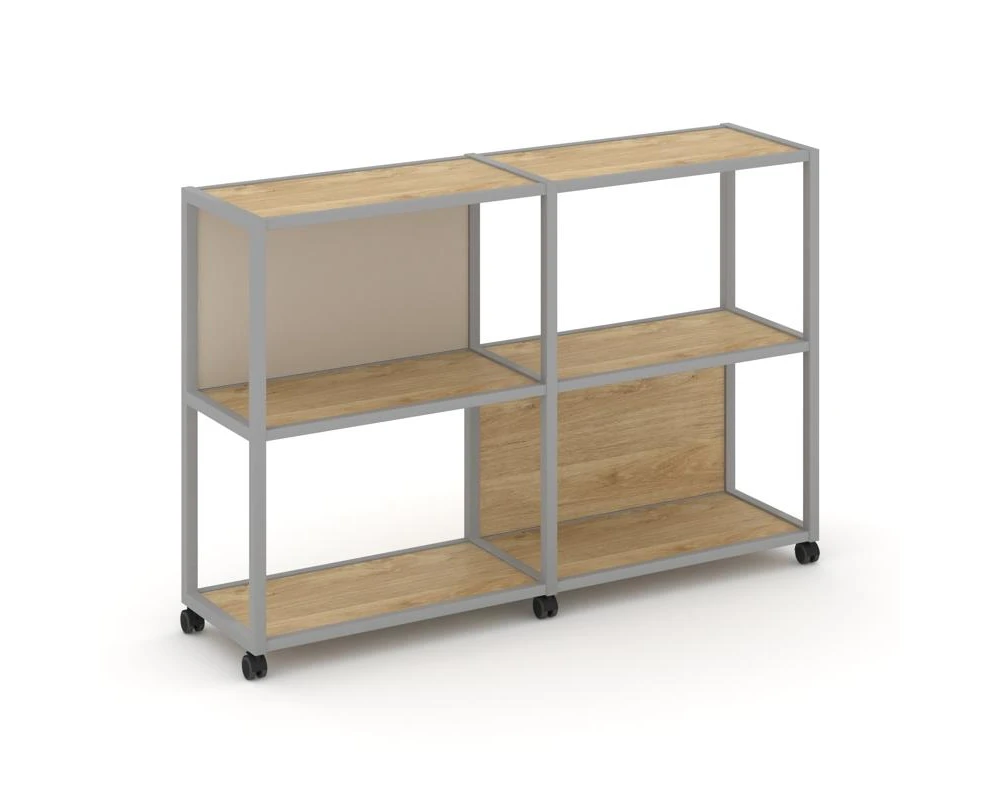 Стеллаж 3 уровня 2 секции VR.LT-STK-312.08 1570x400x1046 Шелф Мобайл / Shelf Mobile