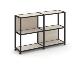 Стеллаж 3 уровня 2 секции VR.LT-STK-312.08 1570x400x1046 Шелф Мобайл / Shelf Mobile images
