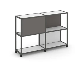 Стеллаж 3 уровня 2 секции VR.LT-STK-313.06 1170x400x1046 Шелф Мобайл / Shelf Mobile images