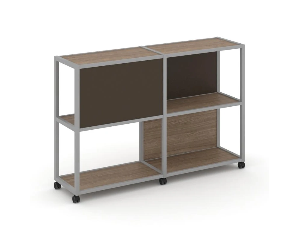 Стеллаж 3 уровня 2 секции VR.LT-STK-313.06 1170x400x1046 Шелф Мобайл / Shelf Mobile