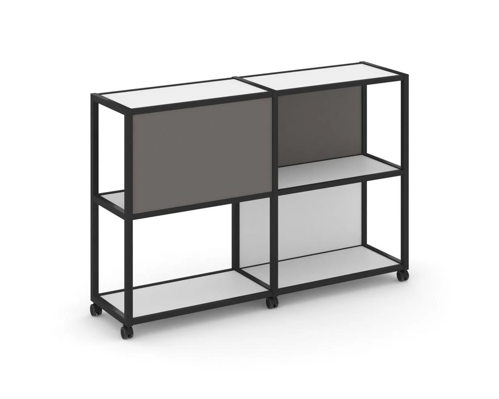 Стеллаж 3 уровня 2 секции VR.LT-STK-313.06 1170x400x1046 Шелф Мобайл / Shelf Mobile