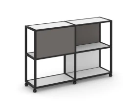Стеллаж 3 уровня 2 секции VR.LT-STK-313.06 1170x400x1046 Шелф Мобайл / Shelf Mobile images