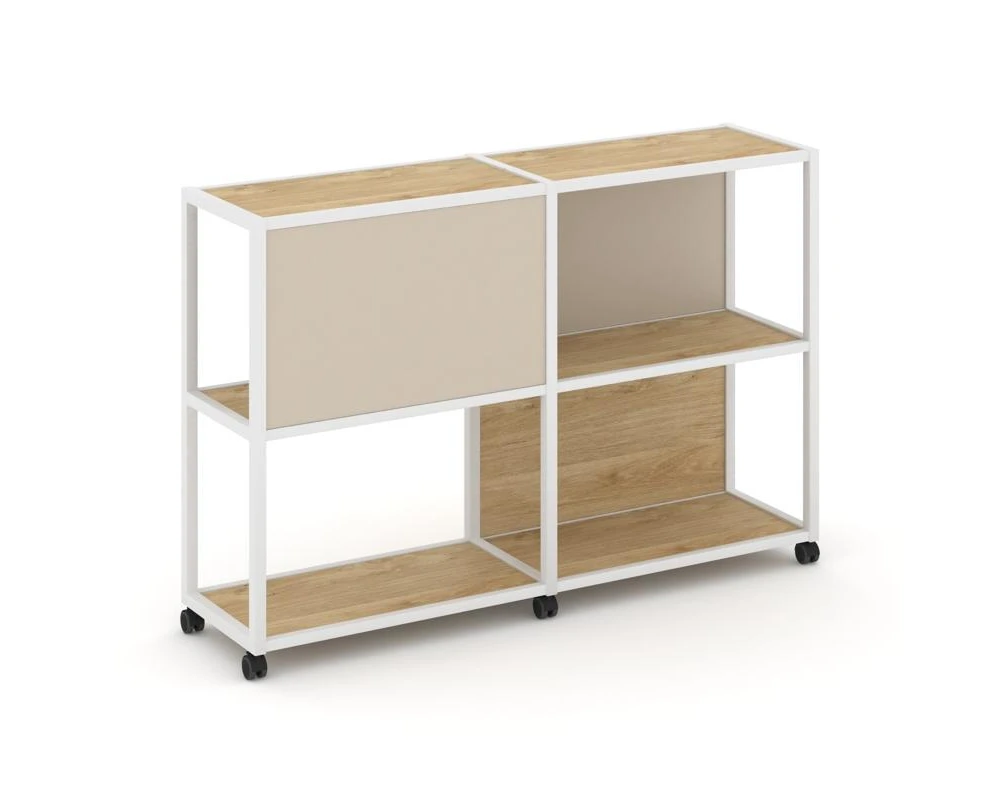 Стеллаж 3 уровня 2 секции VR.LT-STK-313.06 1170x400x1046 Шелф Мобайл / Shelf Mobile