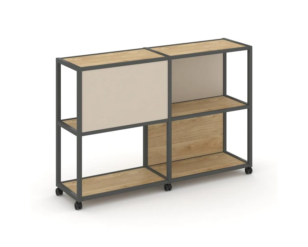 Стеллаж 3 уровня 2 секции VR.LT-STK-313.06 1170x400x1046 Шелф Мобайл / Shelf Mobile