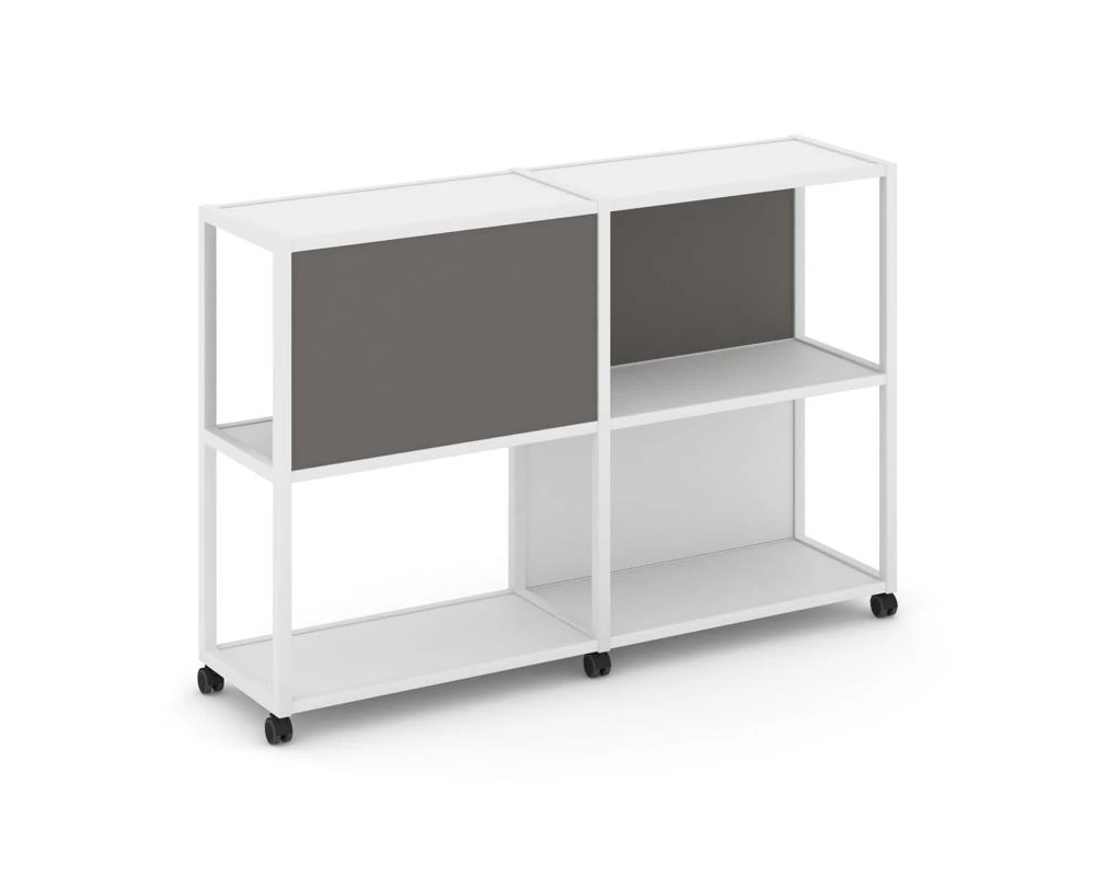 Стеллаж 3 уровня 2 секции VR.LT-STK-313.06 1170x400x1046 Шелф Мобайл / Shelf Mobile