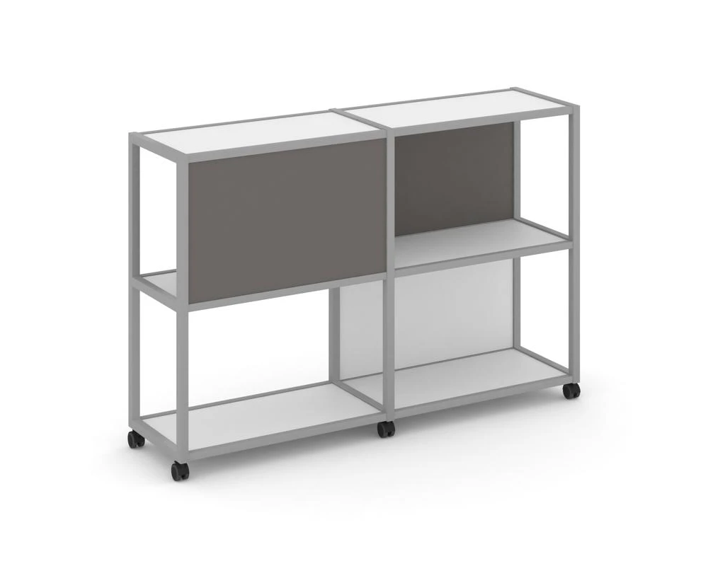 Стеллаж 3 уровня 2 секции VR.LT-STK-313.06 1170x400x1046 Шелф Мобайл / Shelf Mobile