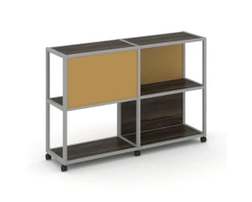 Стеллаж 3 уровня 2 секции VR.LT-STK-313.08 1570x400x1046 Шелф Мобайл / Shelf Mobile images
