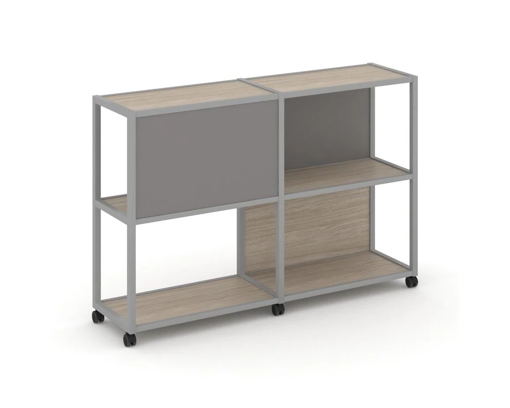 Стеллаж 3 уровня 2 секции VR.LT-STK-313.08 1570x400x1046 Шелф Мобайл / Shelf Mobile
