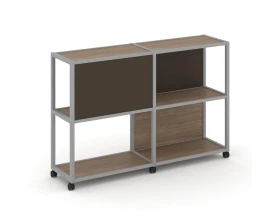 Стеллаж 3 уровня 2 секции VR.LT-STK-313.08 1570x400x1046 Шелф Мобайл / Shelf Mobile images