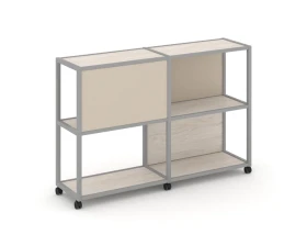 Стеллаж 3 уровня 2 секции VR.LT-STK-313.08 1570x400x1046 Шелф Мобайл / Shelf Mobile images