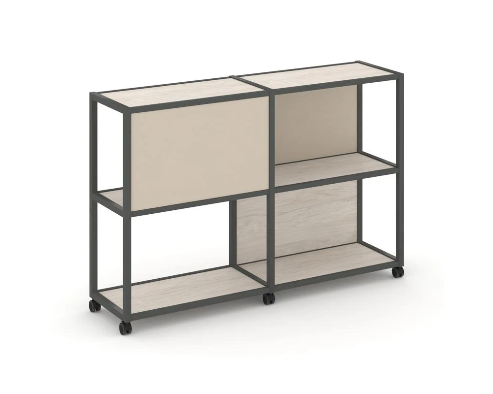 Стеллаж 3 уровня 2 секции VR.LT-STK-313.08 1570x400x1046 Шелф Мобайл / Shelf Mobile