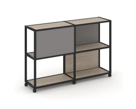 Стеллаж 3 уровня 2 секции VR.LT-STK-313.08 1570x400x1046 Шелф Мобайл / Shelf Mobile images
