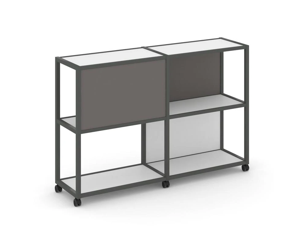 Стеллаж 3 уровня 2 секции VR.LT-STK-313.08 1570x400x1046 Шелф Мобайл / Shelf Mobile