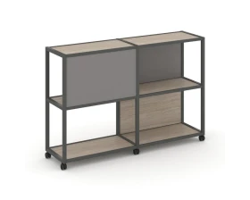 Стеллаж 3 уровня 2 секции VR.LT-STK-313.08 1570x400x1046 Шелф Мобайл / Shelf Mobile images