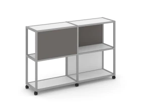 Стеллаж 3 уровня 2 секции VR.LT-STK-313.08 1570x400x1046 Шелф Мобайл / Shelf Mobile images