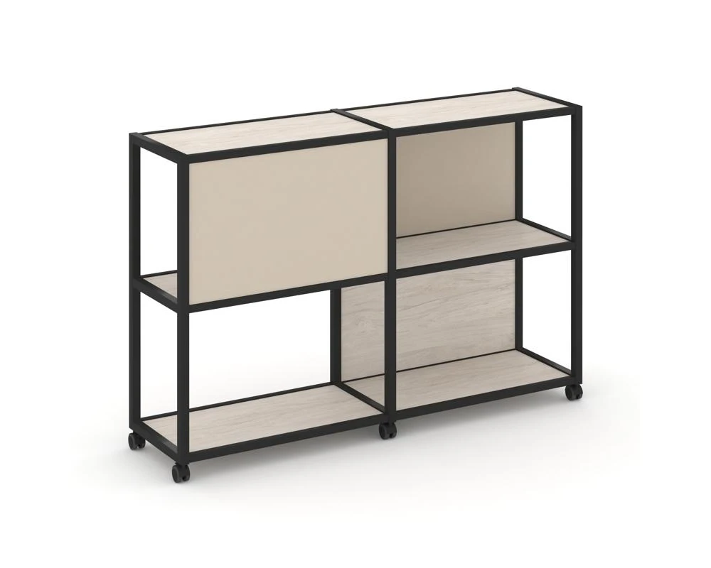 Стеллаж 3 уровня 2 секции VR.LT-STK-313.08 1570x400x1046 Шелф Мобайл / Shelf Mobile