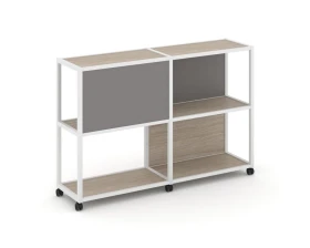 Стеллаж 3 уровня 2 секции VR.LT-STK-313.08 1570x400x1046 Шелф Мобайл / Shelf Mobile images