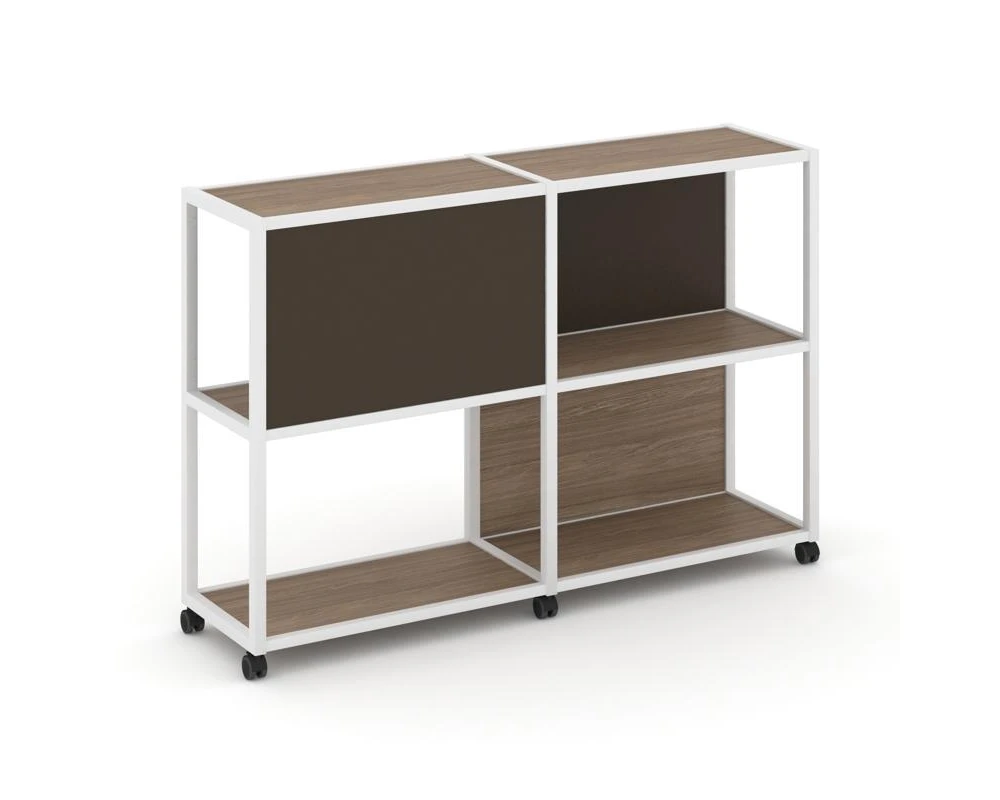 Стеллаж 3 уровня 2 секции VR.LT-STK-313.08 1570x400x1046 Шелф Мобайл / Shelf Mobile