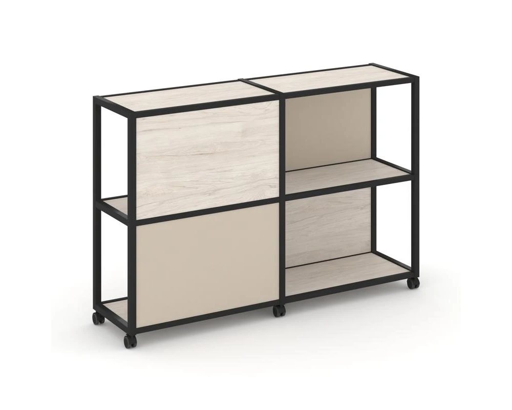 Стеллаж 3 уровня 2 секции VR.LT-STK-314.06 1170x400x1046 Шелф Мобайл / Shelf Mobile