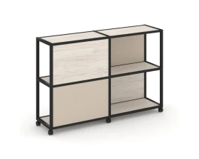 Стеллаж 3 уровня 2 секции VR.LT-STK-314.06 1170x400x1046 Шелф Мобайл / Shelf Mobile images