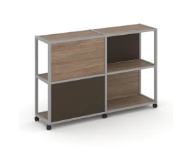 Стеллаж 3 уровня 2 секции VR.LT-STK-314.06 1170x400x1046 Шелф Мобайл / Shelf Mobile images