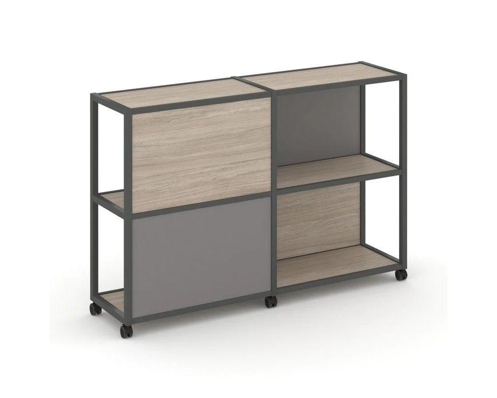 Стеллаж 3 уровня 2 секции VR.LT-STK-314.06 1170x400x1046 Шелф Мобайл / Shelf Mobile