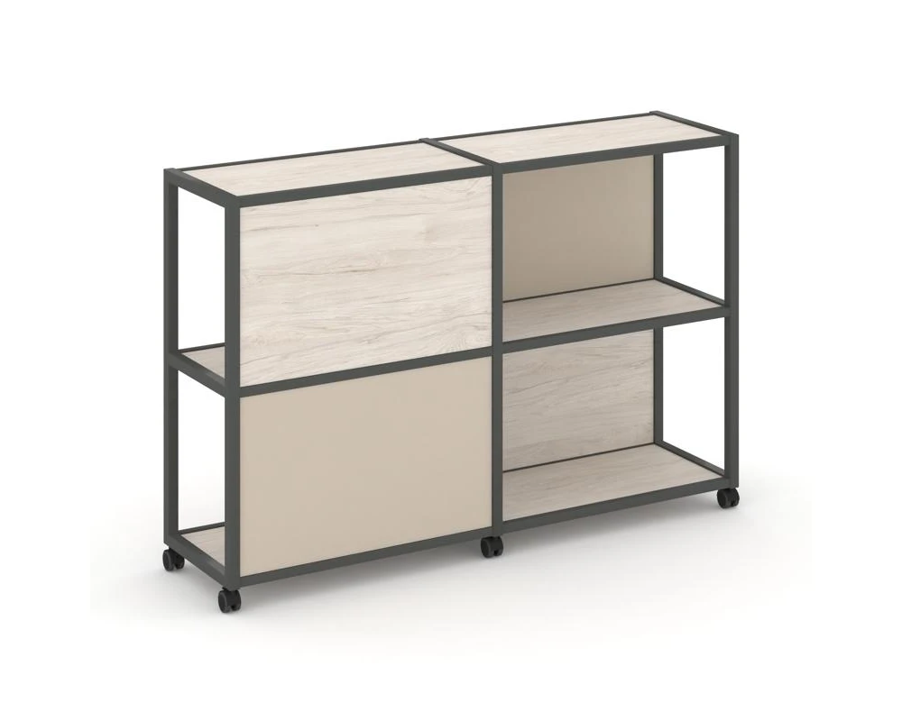 Стеллаж 3 уровня 2 секции VR.LT-STK-314.06 1170x400x1046 Шелф Мобайл / Shelf Mobile