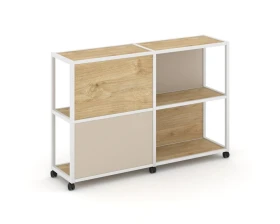 Стеллаж 3 уровня 2 секции VR.LT-STK-314.06 1170x400x1046 Шелф Мобайл / Shelf Mobile images