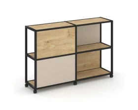 Стеллаж 3 уровня 2 секции VR.LT-STK-314.08 1570x400x1046 Шелф Мобайл / Shelf Mobile images