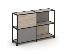 Стеллаж 3 уровня 2 секции VR.LT-STK-314.08 1570x400x1046 Шелф Мобайл / Shelf Mobile images