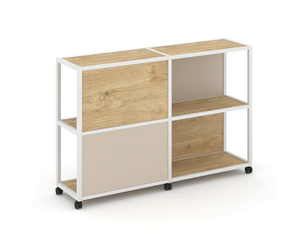 Стеллаж 3 уровня 2 секции VR.LT-STK-314.08 1570x400x1046 Шелф Мобайл / Shelf Mobile