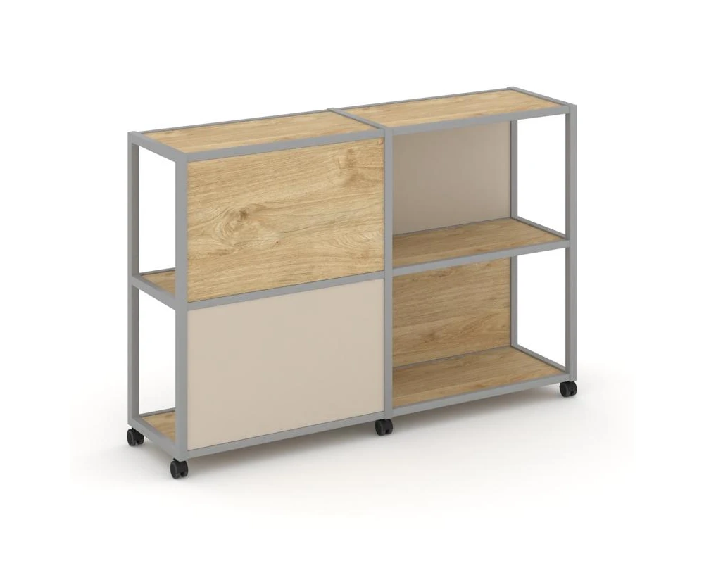 Стеллаж 3 уровня 2 секции VR.LT-STK-314.08 1570x400x1046 Шелф Мобайл / Shelf Mobile
