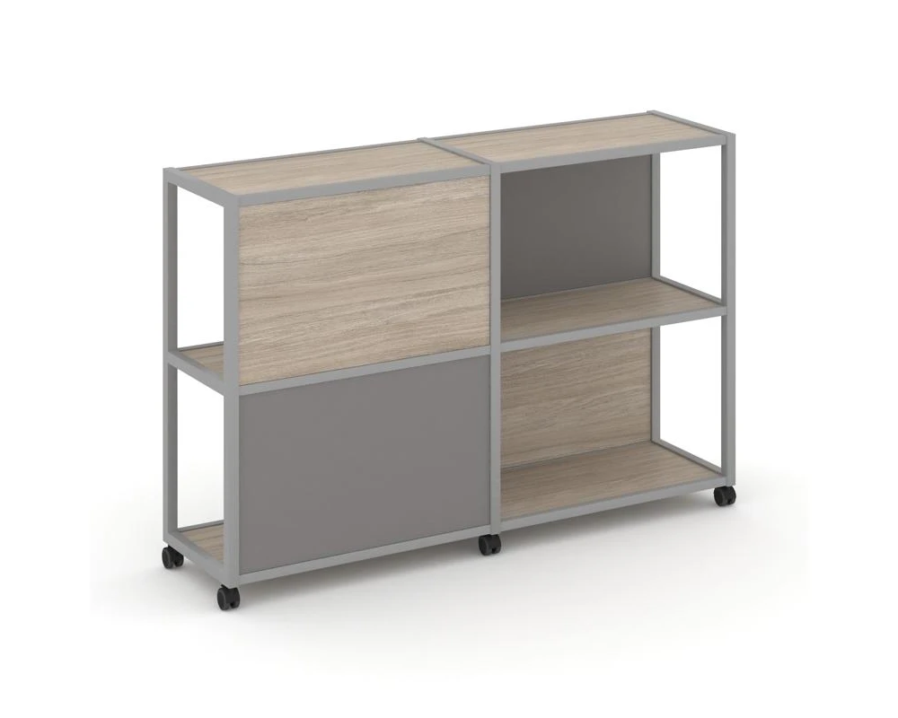 Стеллаж 3 уровня 2 секции VR.LT-STK-314.08 1570x400x1046 Шелф Мобайл / Shelf Mobile