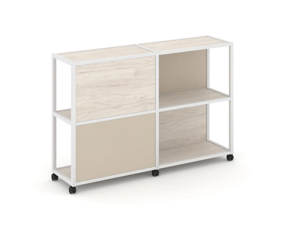 Стеллаж 3 уровня 2 секции VR.LT-STK-314.08 1570x400x1046 Шелф Мобайл / Shelf Mobile