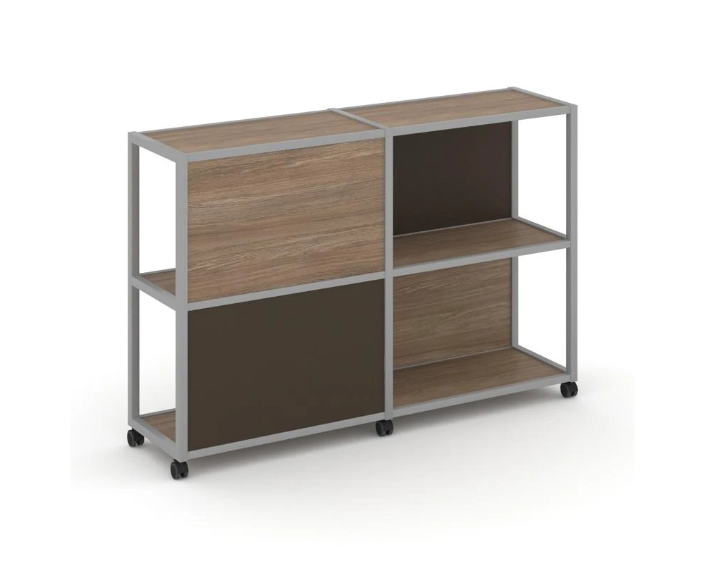 Стеллаж 3 уровня 2 секции VR.LT-STK-314.08 1570x400x1046 Шелф Мобайл / Shelf Mobile
