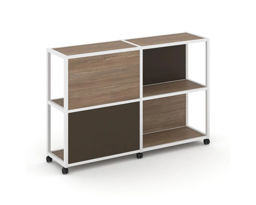 Стеллаж 3 уровня 2 секции VR.LT-STK-314.08 1570x400x1046 Шелф Мобайл / Shelf Mobile