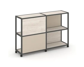 Стеллаж 3 уровня 2 секции VR.LT-STK-314.08 1570x400x1046 Шелф Мобайл / Shelf Mobile images