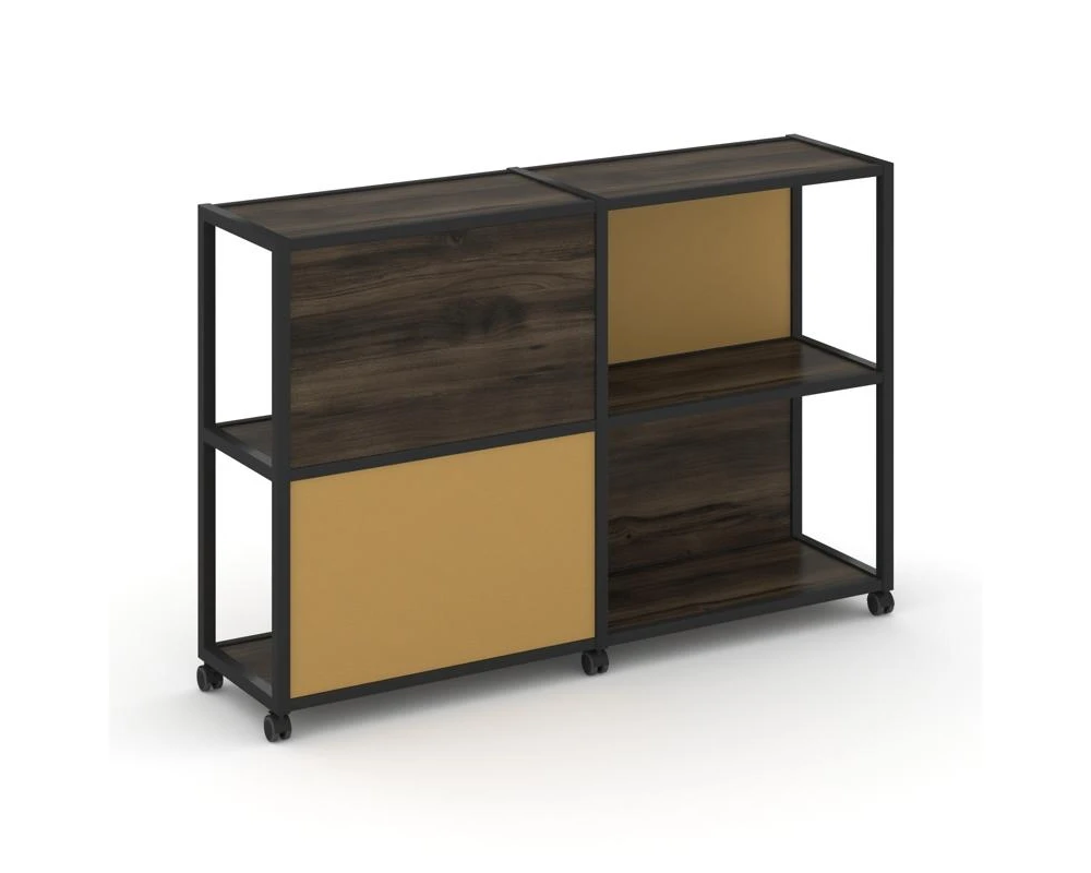 Стеллаж 3 уровня 2 секции VR.LT-STK-314.08 1570x400x1046 Шелф Мобайл / Shelf Mobile