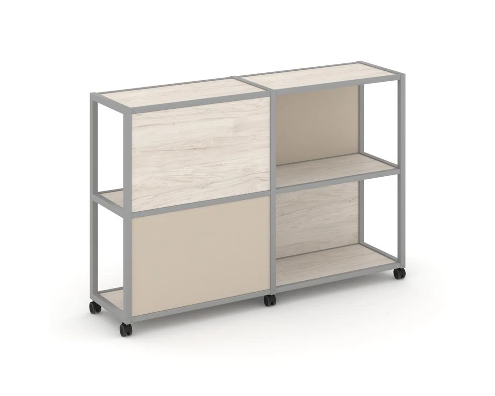 Стеллаж 3 уровня 2 секции VR.LT-STK-314.08 1570x400x1046 Шелф Мобайл / Shelf Mobile