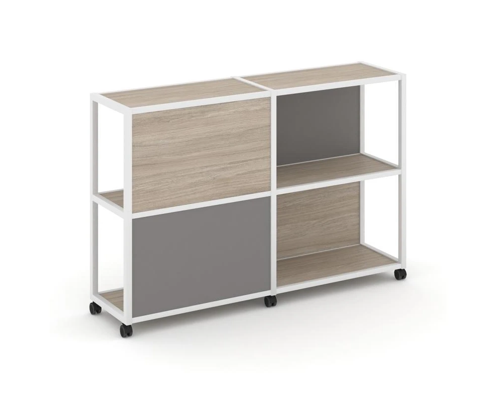 Стеллаж 3 уровня 2 секции VR.LT-STK-314.08 1570x400x1046 Шелф Мобайл / Shelf Mobile