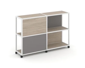 Стеллаж 3 уровня 2 секции VR.LT-STK-314.08 1570x400x1046 Шелф Мобайл / Shelf Mobile images