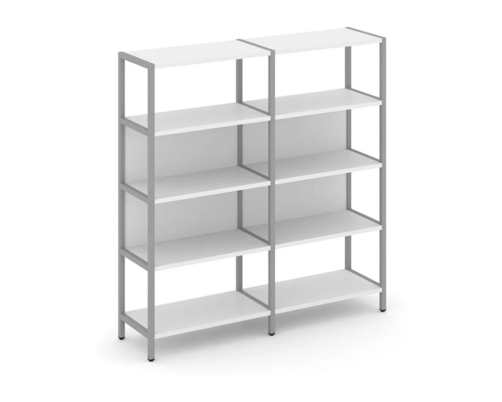 Двухсекционный стеллаж четырехярусный 1590х400х1613 Шелф Систем / Shelf System