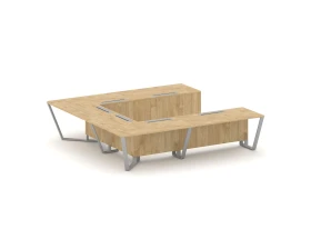 Стол переговорный П-образный ЛДСП/краш. металл 3200x3200x750 Стил Мит / Steel Meet images